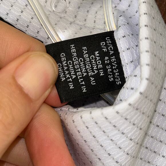 Saks Fifth Ave & CK Slim-Fit Men's Button Down Shirts 16.5 x 34/35 white & blue - Picture 11 of 13